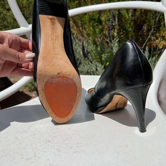 Black leather Cole Haan hidden platform Nike Air heels, size 11b - Picture 8 of 8